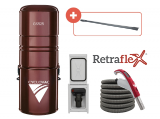 Central vacuum 525 - With bag - Retraflex attachment kit with 1 inlet and SpeedyFlex hose