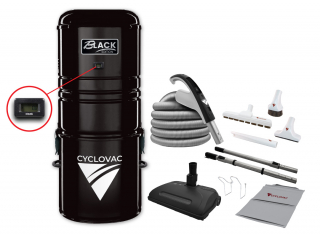 Black Friday - Central Vacuum 125 Black Edition with bag including electric attachment kit 110/24V Super Luxe - hose 35' (10.67 m) - Electric powerhead