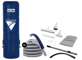 Central vacuum Azure - Hybrid with attachment kit and 35 ft. hose