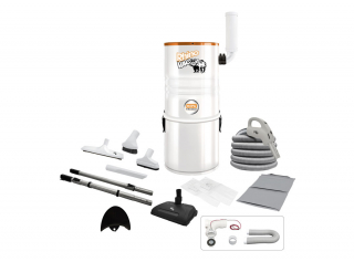 Central Vacuum with Premium Electric Power Nozzle - 600 Airwatts - Rhinovac