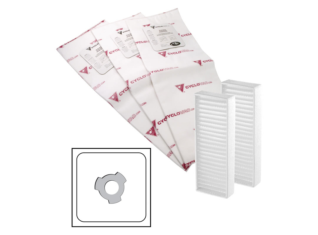 Heavy duty electrostatic filter bag - 3 notches - set of 3 with 2 carbon dust filter included - 5 gal (22 l)