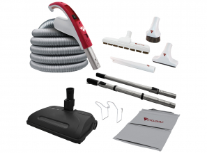 Electric attachment kit 110/24V with Exclusive Cyclovac hose and handle - Super Luxe brush 12 in. (30.5 cm) and Airstream powerhead