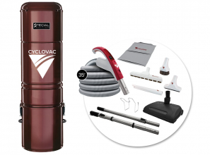 Aspirateur central Special Edition 2025 avec Ensemble d'accessoires électriques 110/24V Super Luxe - boyau 35 pi. (10,67 m)