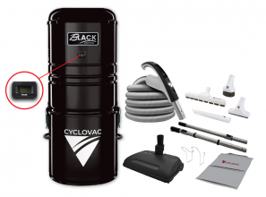 Black Friday - Central Vacuum 125 Black Edition with bag including electric attachment kit 110/24V Super Luxe - hose 35' (10.67 m) - Electric powerhead