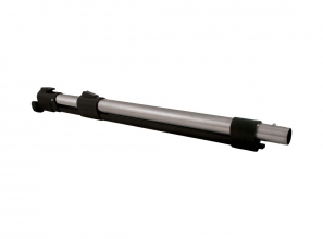 Electric telescopic wand with button lock and integrated power cord - stainless steel