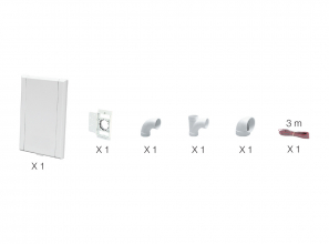 Nearby installation kit for 1 Vaculine wall inlet with 1 white inlet included
