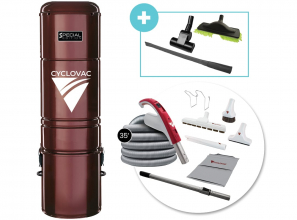 Central vacuum Special Edition 2025 with attachment kit 24V including Super Luxe brush 12 in. (30.5 cm) - hose 35 ft. (10.67 m)